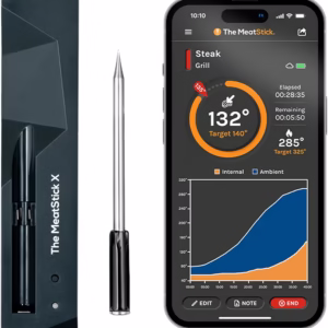 MeatStick X – Smart Wireless Meat Probe for Grilling, Smoking & BBQ | 500ft+ Bluetooth Range | Works in Oven, Smoker & Grill