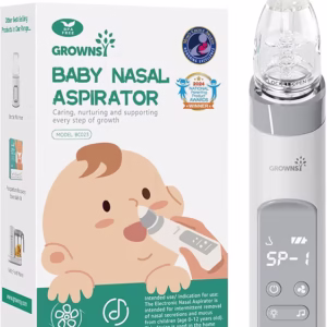 GROWNSY Nasal Aspirator for Baby, Electric Baby Nose Sucker with Larger Suction Chamber and More Powerful Suction, Automatic Nose Cleaner with Music and Light Soothing Function