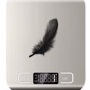 Food Scale, 11lb Kitchen Scale with 6 Units Tare Function & LCD Display, 0.05oz/1g Stainless Steel Digital Food Scale Grams and Ounces for Baking, Cooking, Dieting and Meal Prep (Batteries Included)