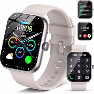 Smart Watch for Men Women Answer/Make Call, 1.96" Fitness Watch with 112+ Sport Mode, IP68 Waterproof Fitness Tracker with Pedometer/Calories/Sleep/Heart Rate Monitor, Smartwatch for Android iOS,White