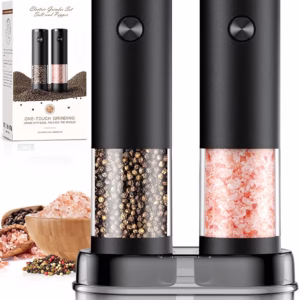 Electric Salt and Pepper Grinder Set Automatic Battery Pepper Mill Shakers Adjustable Coarseness Upgraded Larger Capacity with Led Home and Kitchen Appliances Christmas Gifts for Women