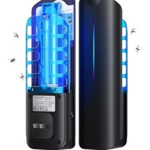 Flying Insect Trap Plug in Mosquito Bug Zapper Indoor Gnat Moth Catcher with 9W Night UV Light, 10 Sticky Glue Board Refills for Home Office
