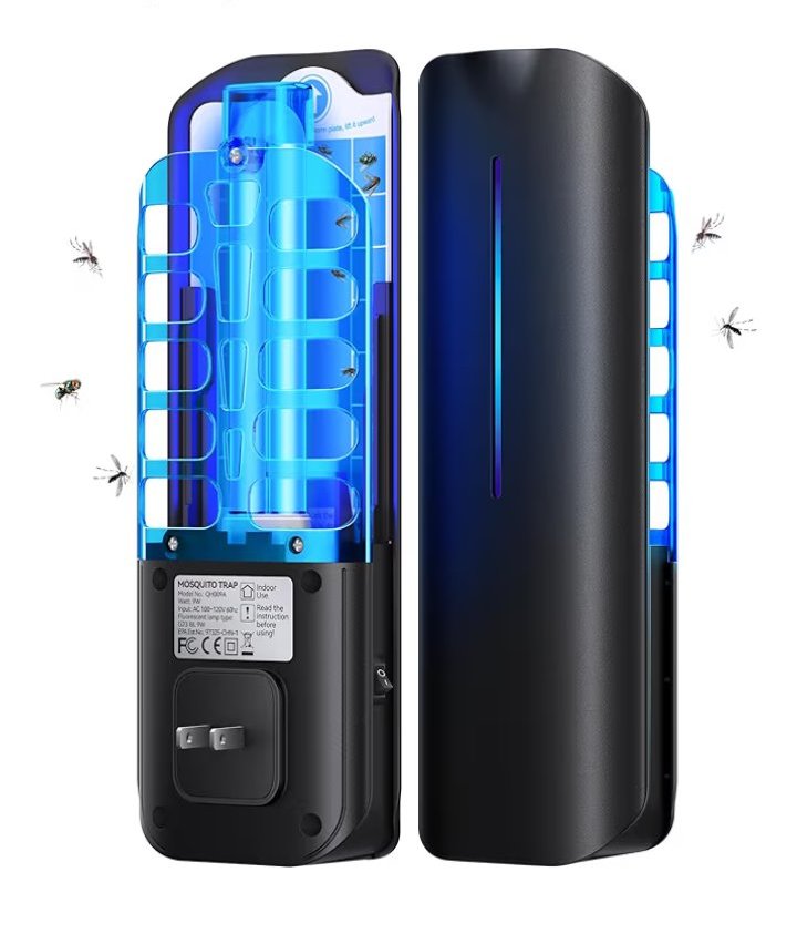 Flying Insect Trap Plug in Mosquito Bug Zapper Indoor Gnat Moth Catcher with 9W Night UV Light, 10 Sticky Glue Board Refills for Home Office